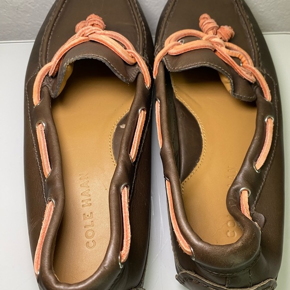 Cole Haan Grant Canoe Camp Moc Dark Brown Loafers with Orange Laces Men’s 9M - Picture 13 of 16